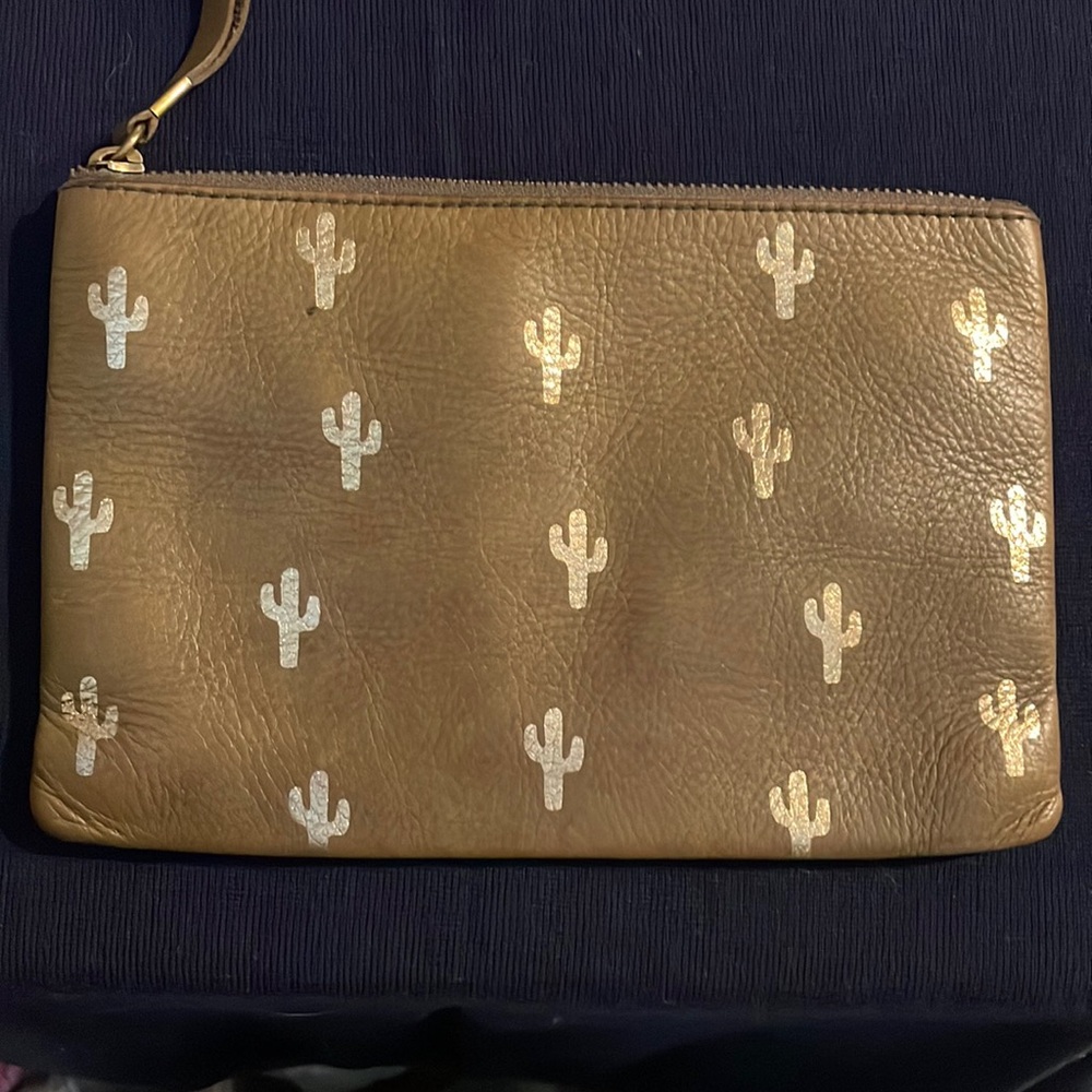 Madewell Leather Cactus Clutch Pouch